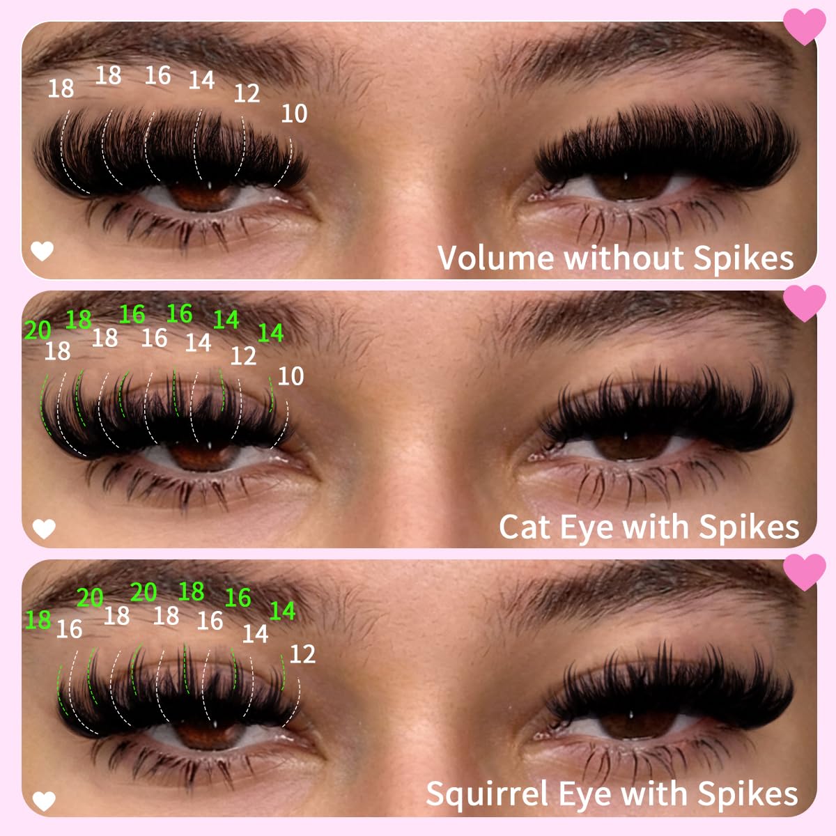 Kiromiro spikes lash clusters 14-20mm ideal for layered, fairy-like lash looks