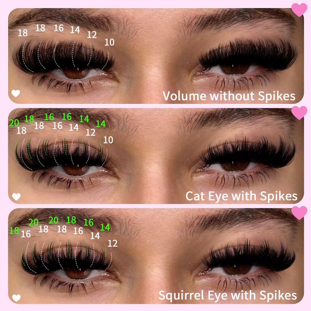 Kiromiro spikes lash clusters 14-20mm ideal for layered, fairy-like lash looks