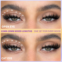 Kiromiro wispy fluffy lash clusters add soft texture and blend with natural lashes.