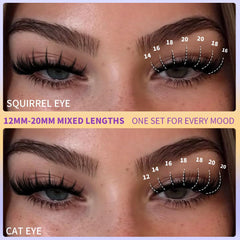 Kiromiro wispy lash clusters 12-20mm provide customizable volume for various eye shapes.