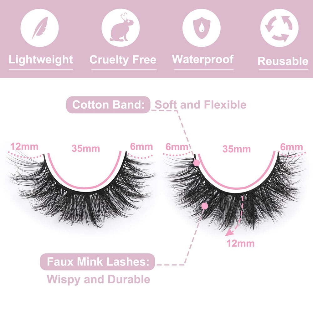 Kiromiro wispy 12mm 5D cross-eyed lashes for day-to-night transition.