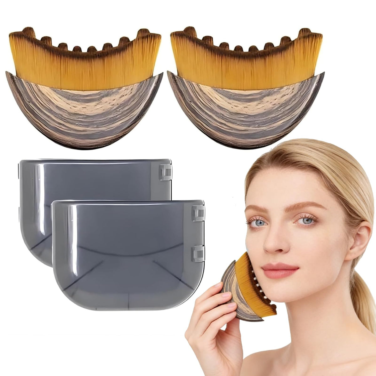 Kismiger Lymphatic Contour Brush front view for precise massage and contouring.