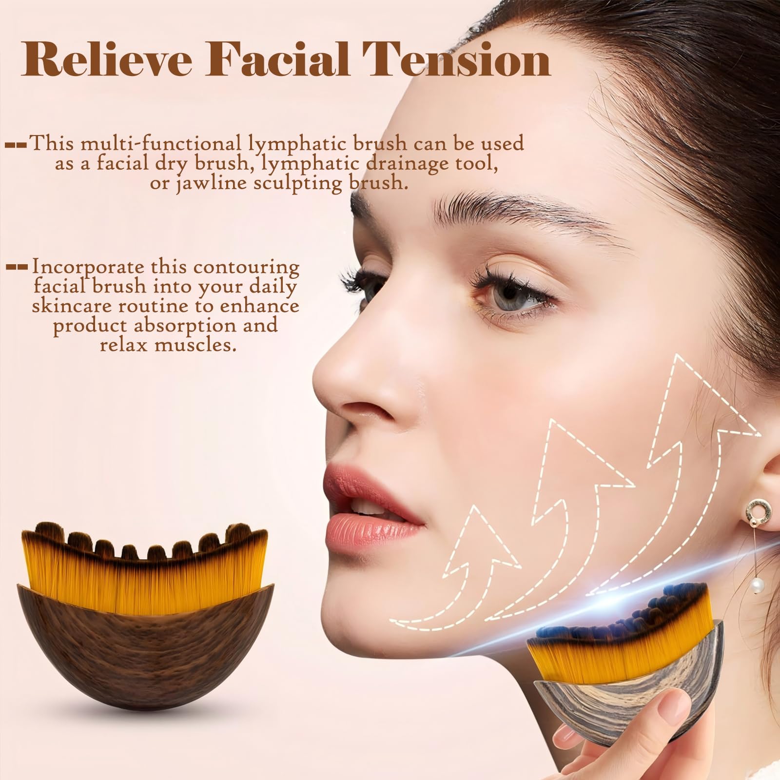Kismiger Lymphatic Contour Brush and gua sha function showcase for enhanced product absorption.