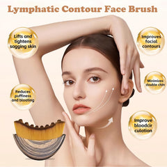 Kismiger Lymphatic Contour Brush side profile view showing ergonomic grip for ease.