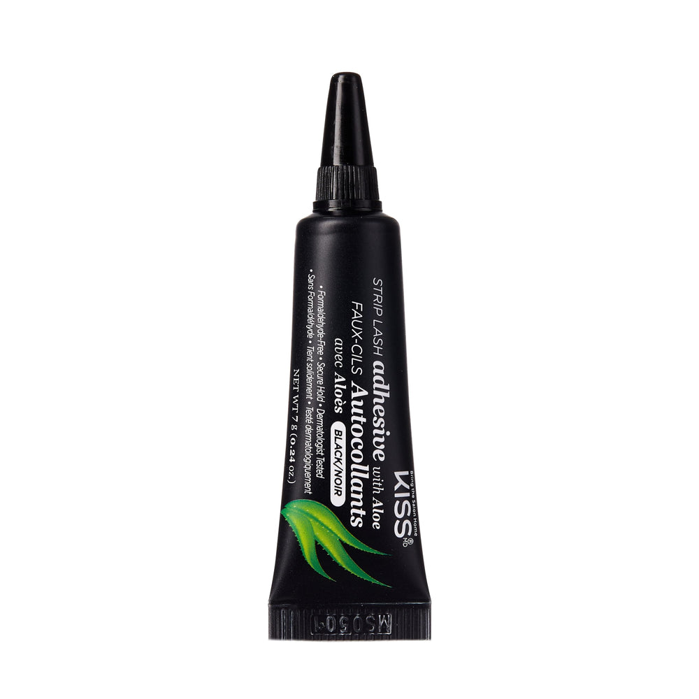 KISS 0.24-ounce lash adhesive bottle shown for travel use