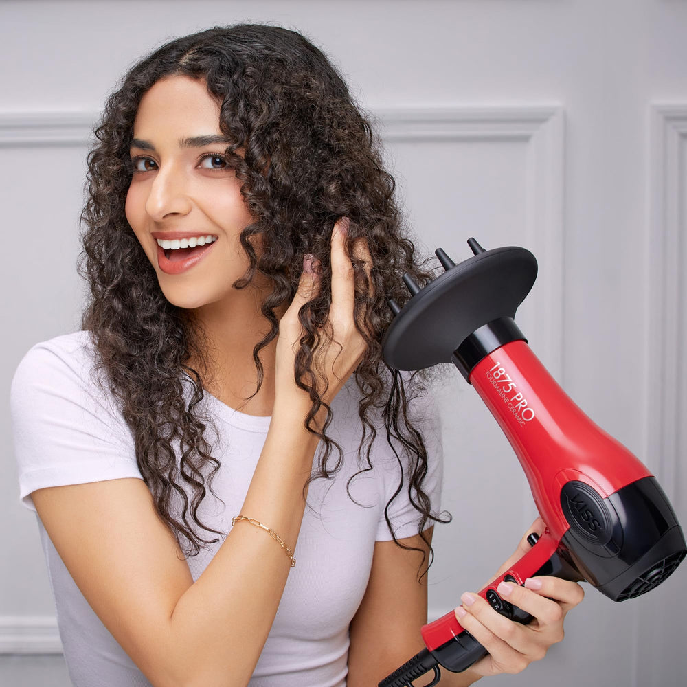 KISS 1875W Pro Tourmaline Dryer ergonomic handle for comfortable styling sessions.