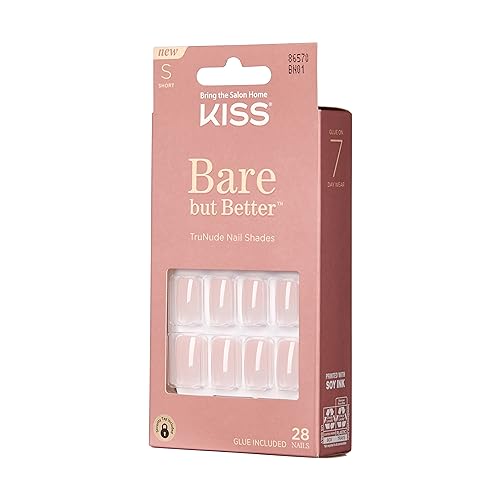 KISS Bare but Better kit shows 28 nails and tools for at-home manicures.
