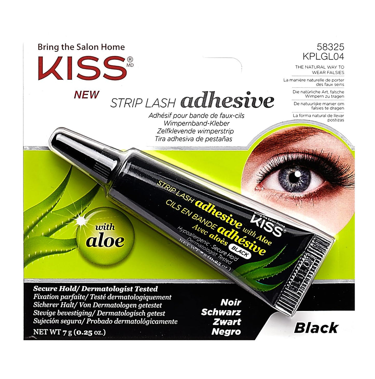 KISS lash adhesive bottle cap and applicator for precise lash placement