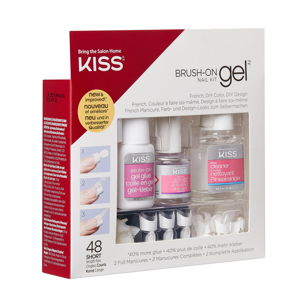 KISS 48 nail tips arranged for natural and French looks