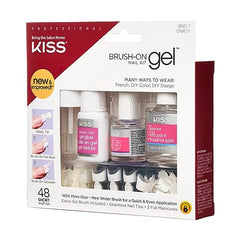 KISS brush-on gel nail tips display for durable French finishes