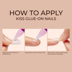 KISS Classy Nails all-in-one DIY kit with glue, file, and stick.