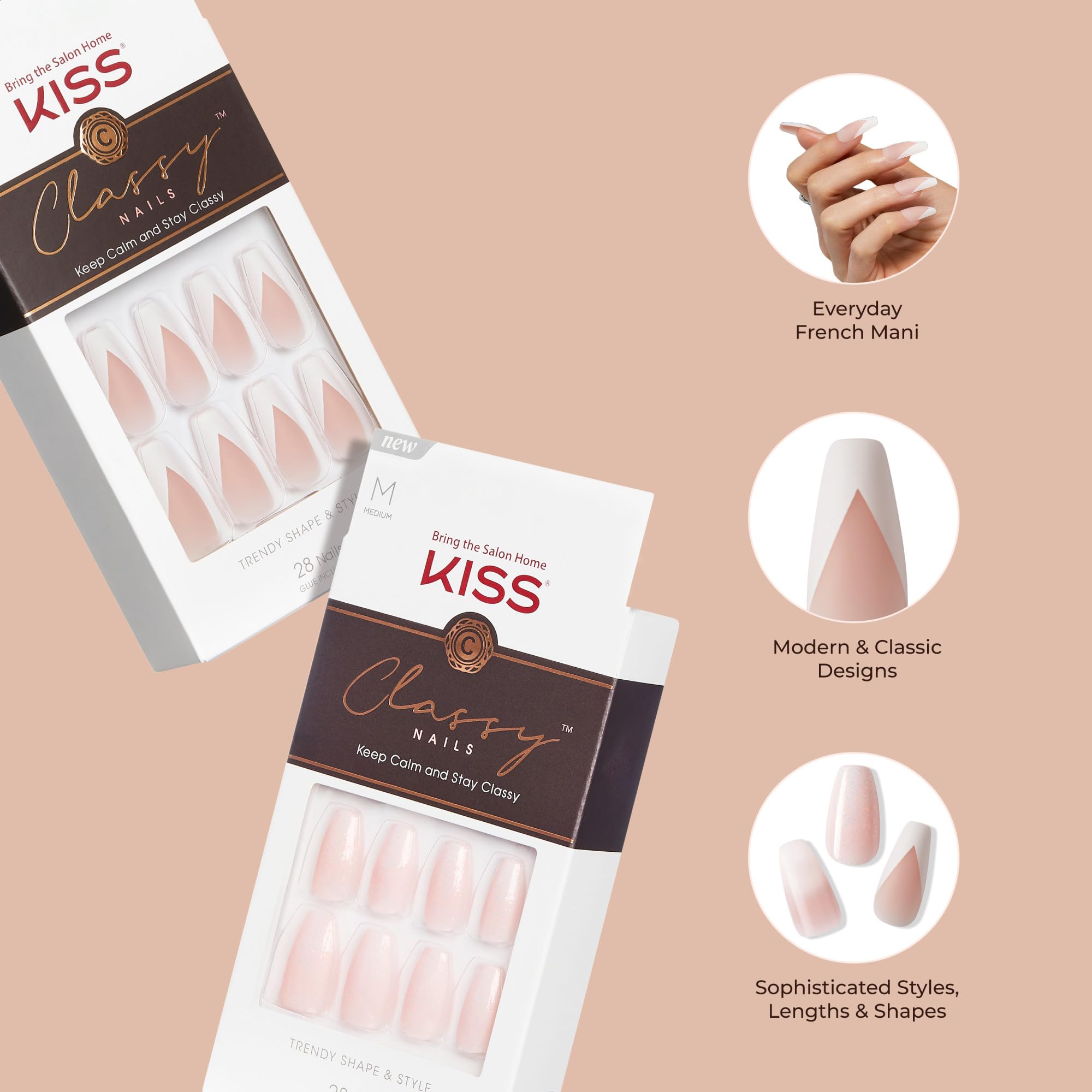 KISS Classy Nails, kit manual completo Dashing incluye todo para manicura en casa.