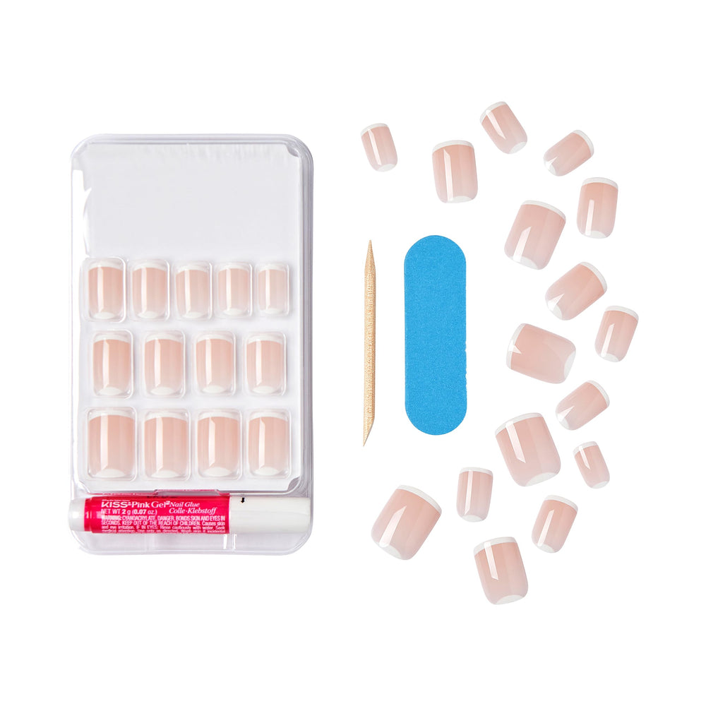 KISS Classy Nails mini file included for shaping.