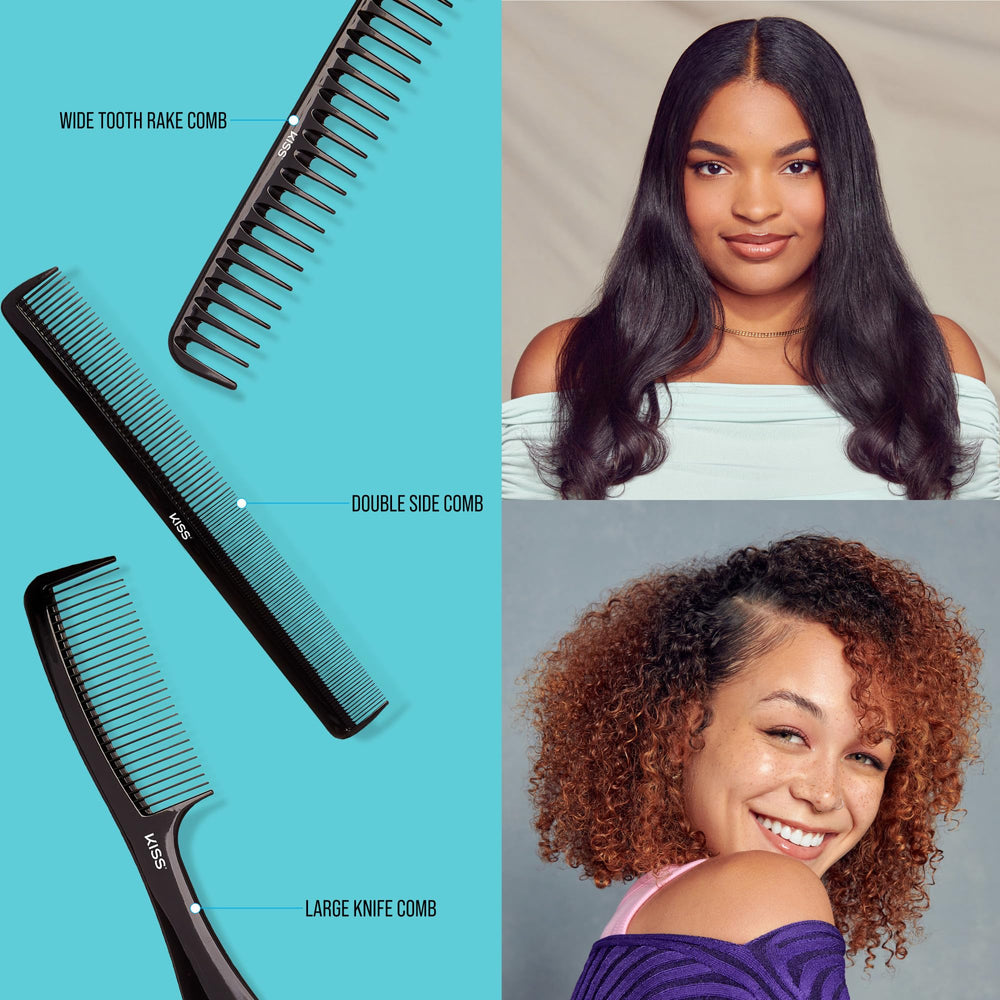 KISS Colors & Care anti-frizz comb controls flyaways