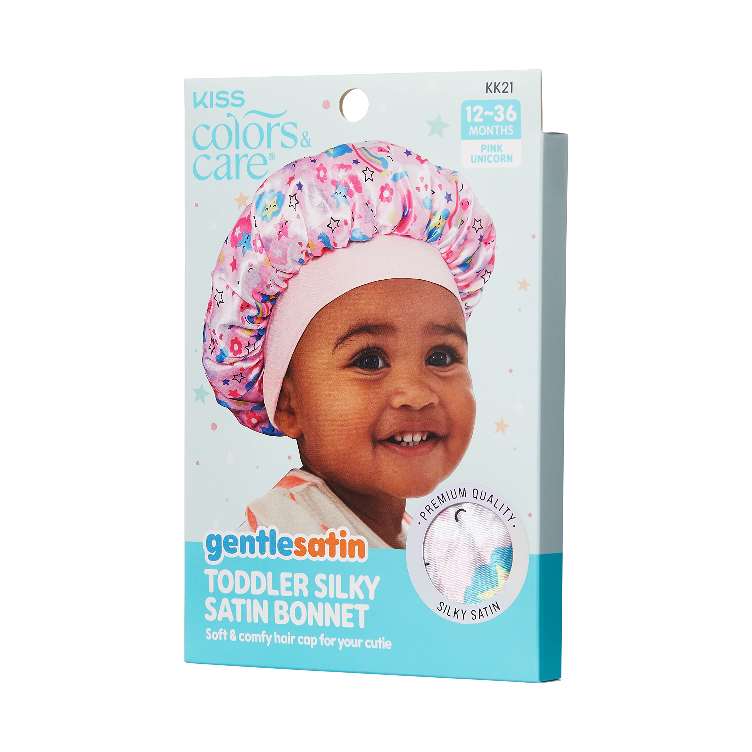 Bonete Kiss Colors & Care satín ideal para peinados infantiles sin tirones