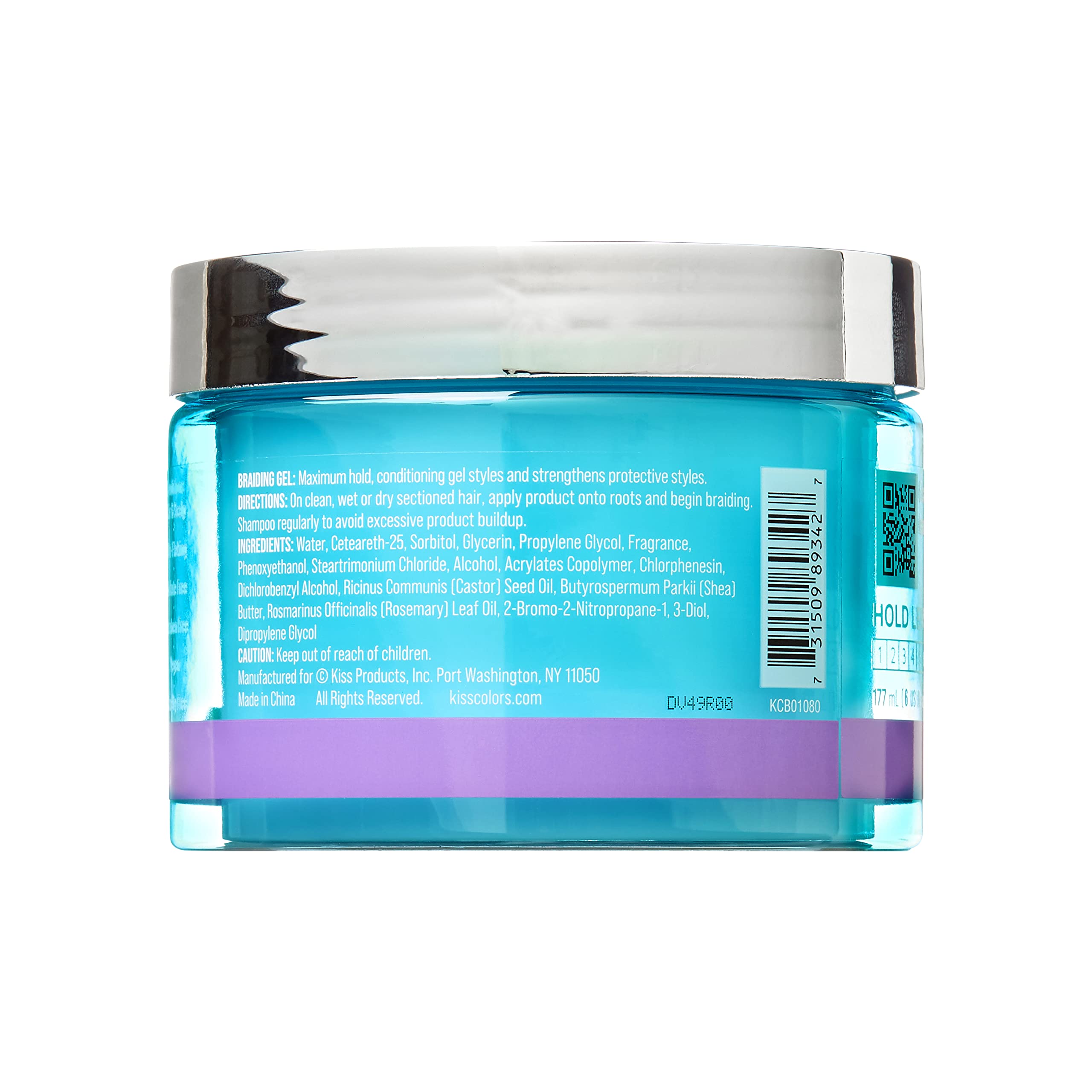 KISS Colors & Care Braid Gel 6 oz packaging ready for styling