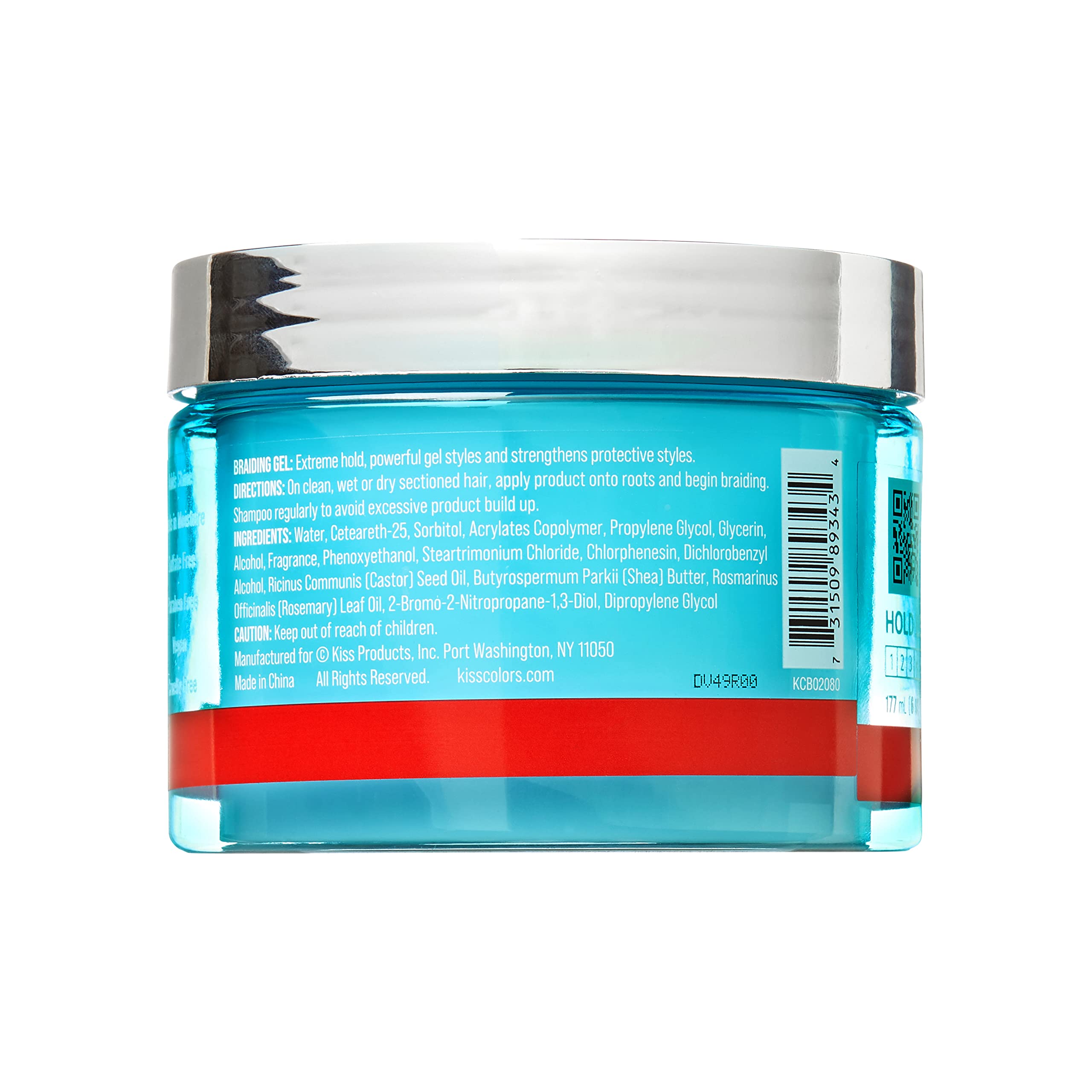 KISS Colors & Care braid gel provides long-lasting hold for intricate styles.