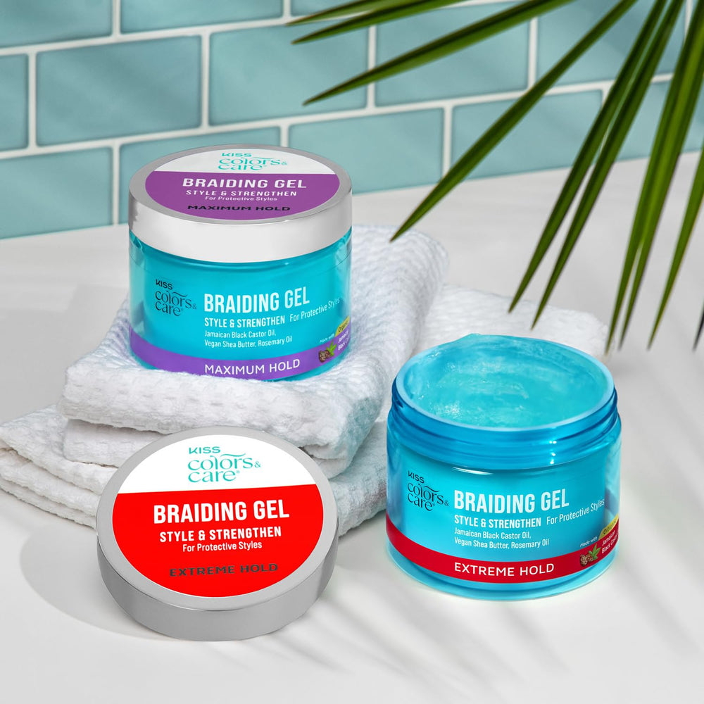 KISS Colors & Care Braid Gel helps protect styles during protective styling