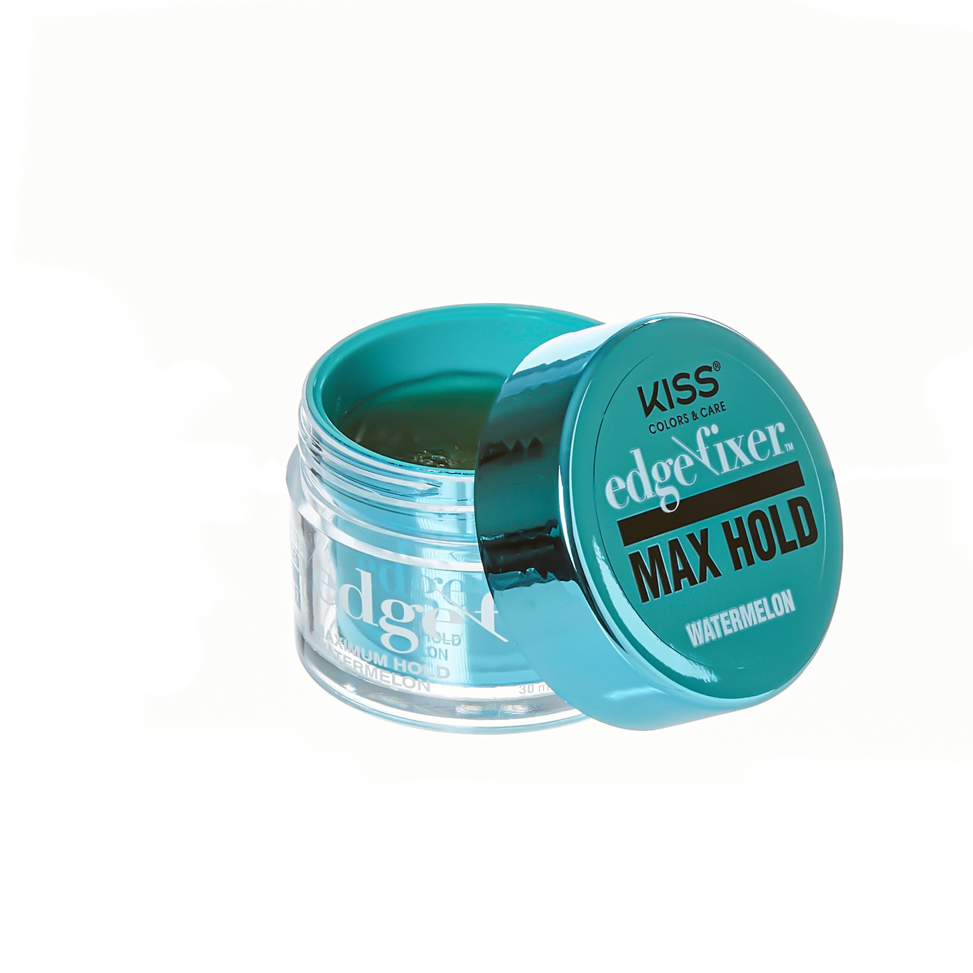 KISS Colors & Care Edge Fixer application brush in use for smooth control.