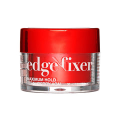 KISS Colors & Care edge fixer bottle front, 30 mL, strawberry acai scent, suitable for all hair types.
