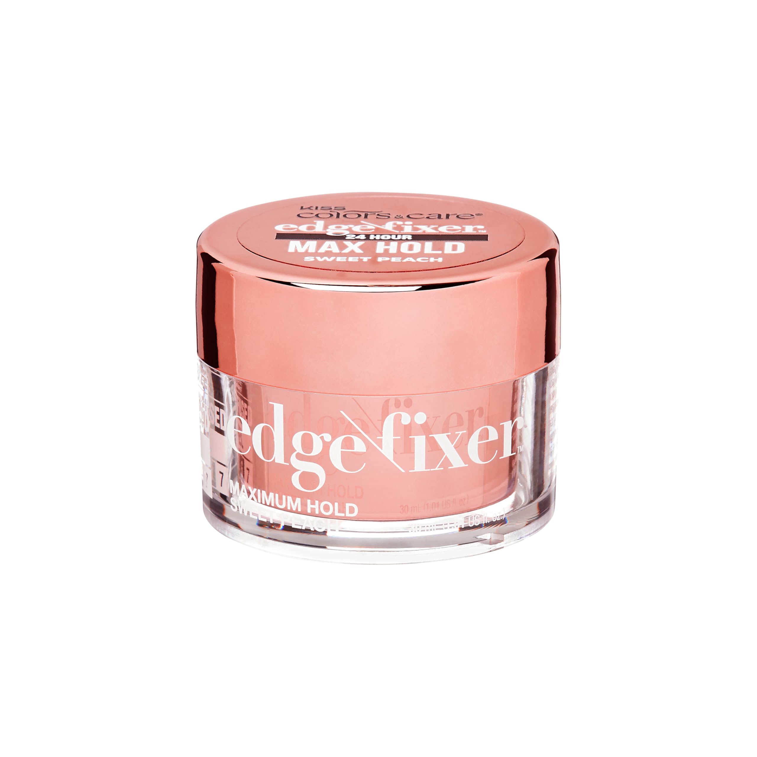KISS Colors & Care edge fixer bottle pour for precise edge control.