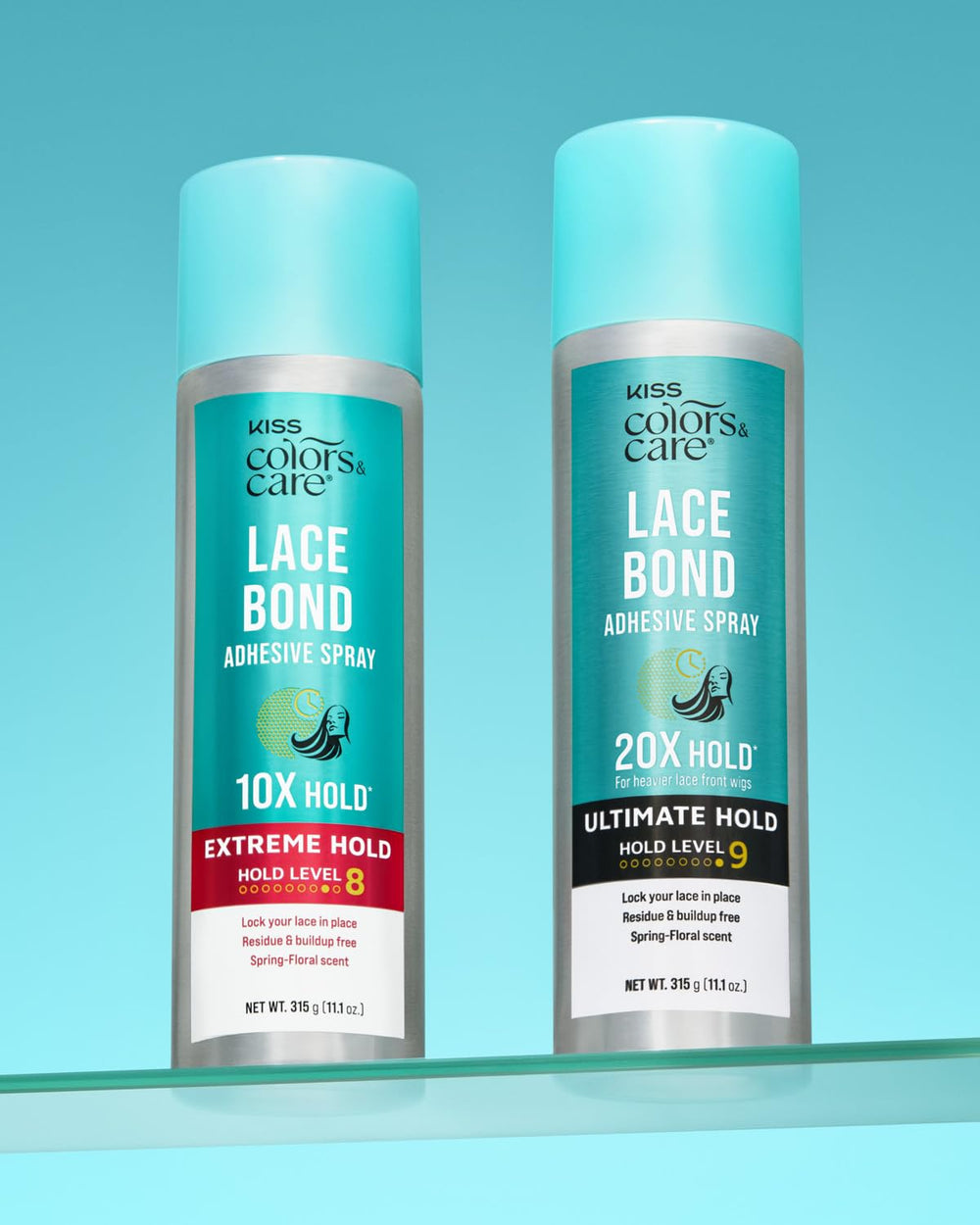 KISS Colors & Care Lace Bond Spray sweat-proof performance during workouts