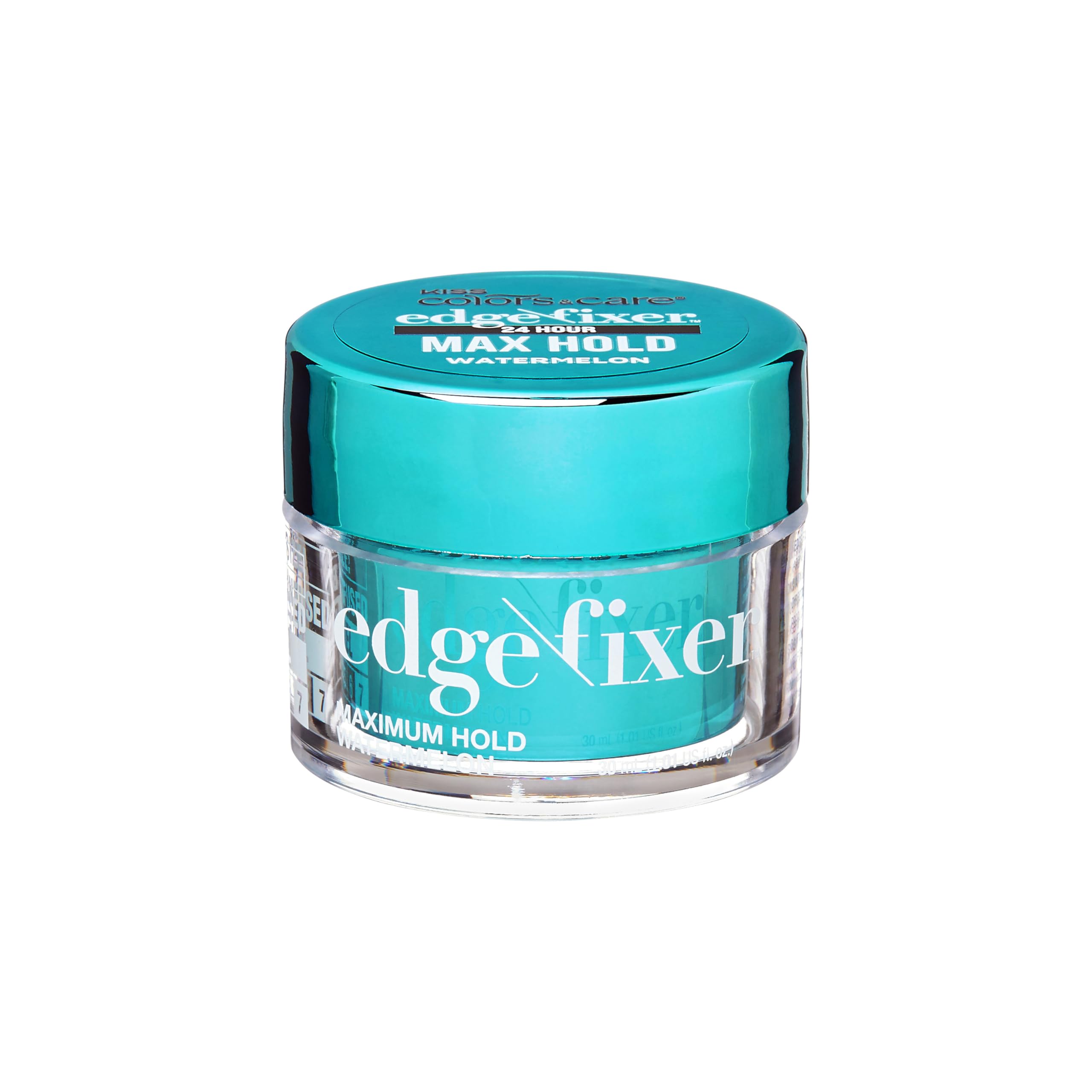 KISS Colors & Care Maximum Hold Edge Fixer bottle for all-day hold and shine.