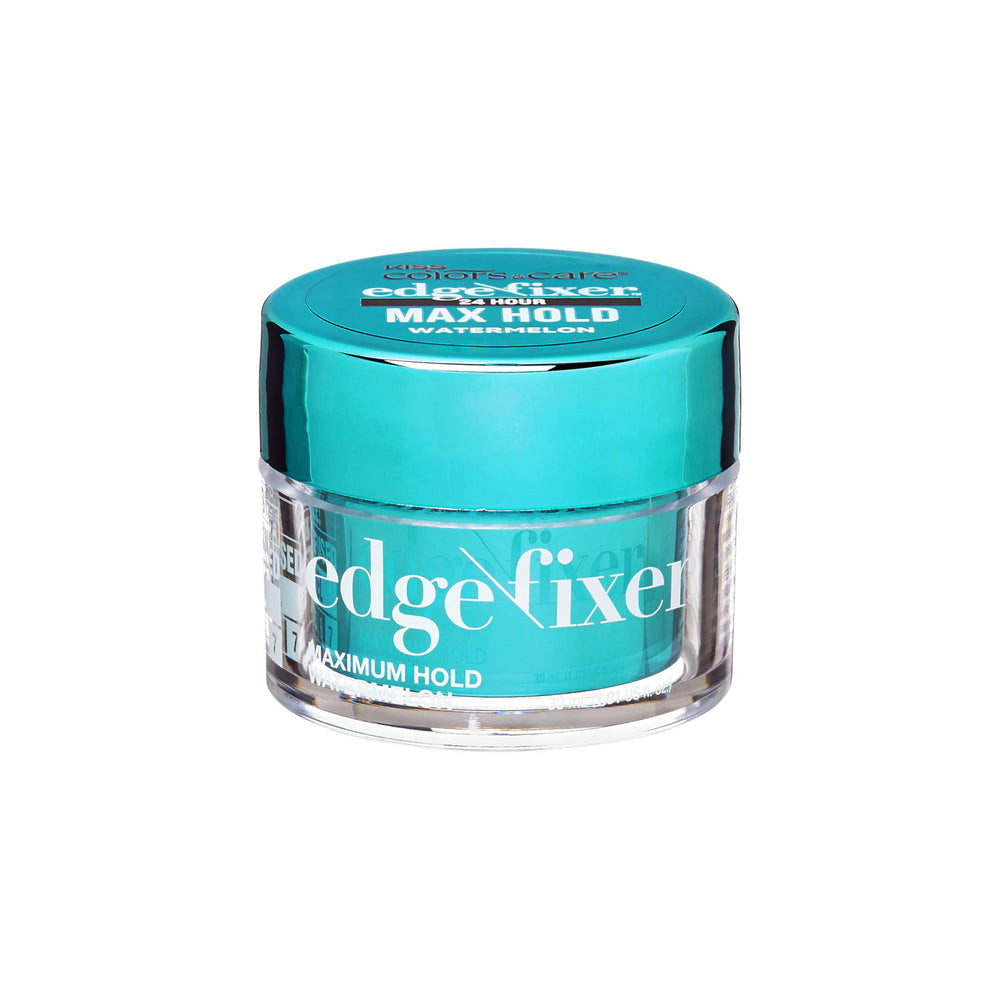 KISS Colors & Care Maximum Hold Edge Fixer bottle for all-day hold and shine.