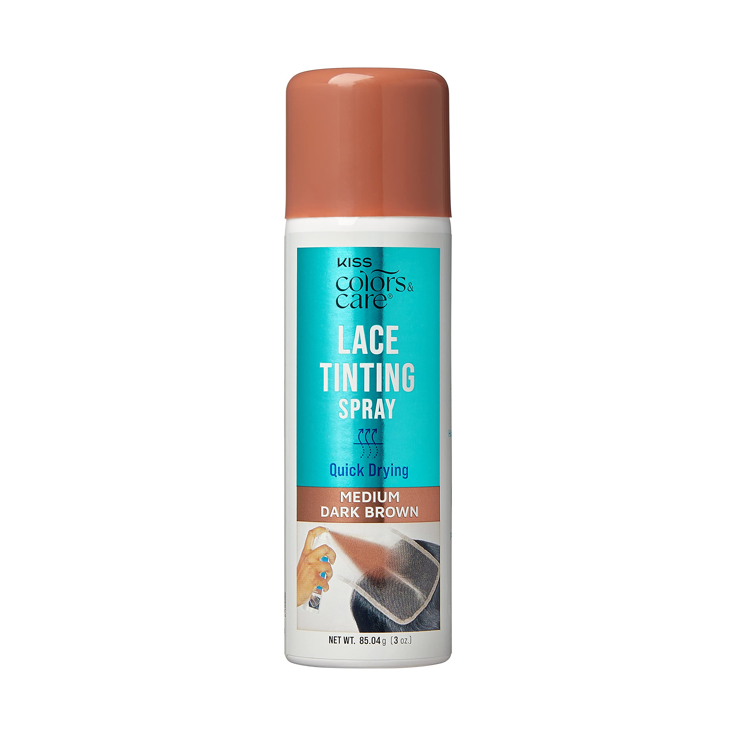 KISS Colors & Care quick-drying lace tint spray bottle for fast natural blending