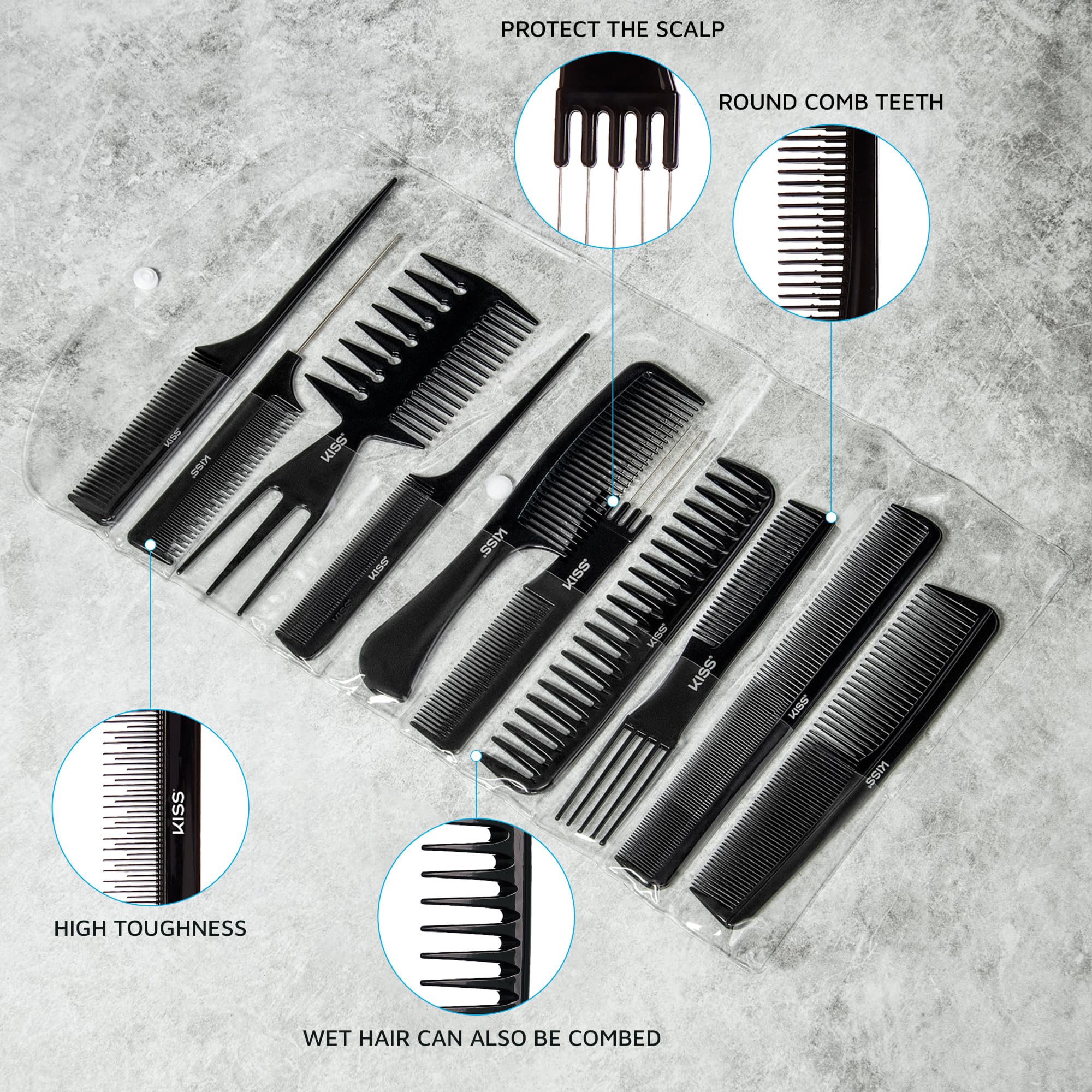 KISS Colors & Care sectioning comb for clean parts