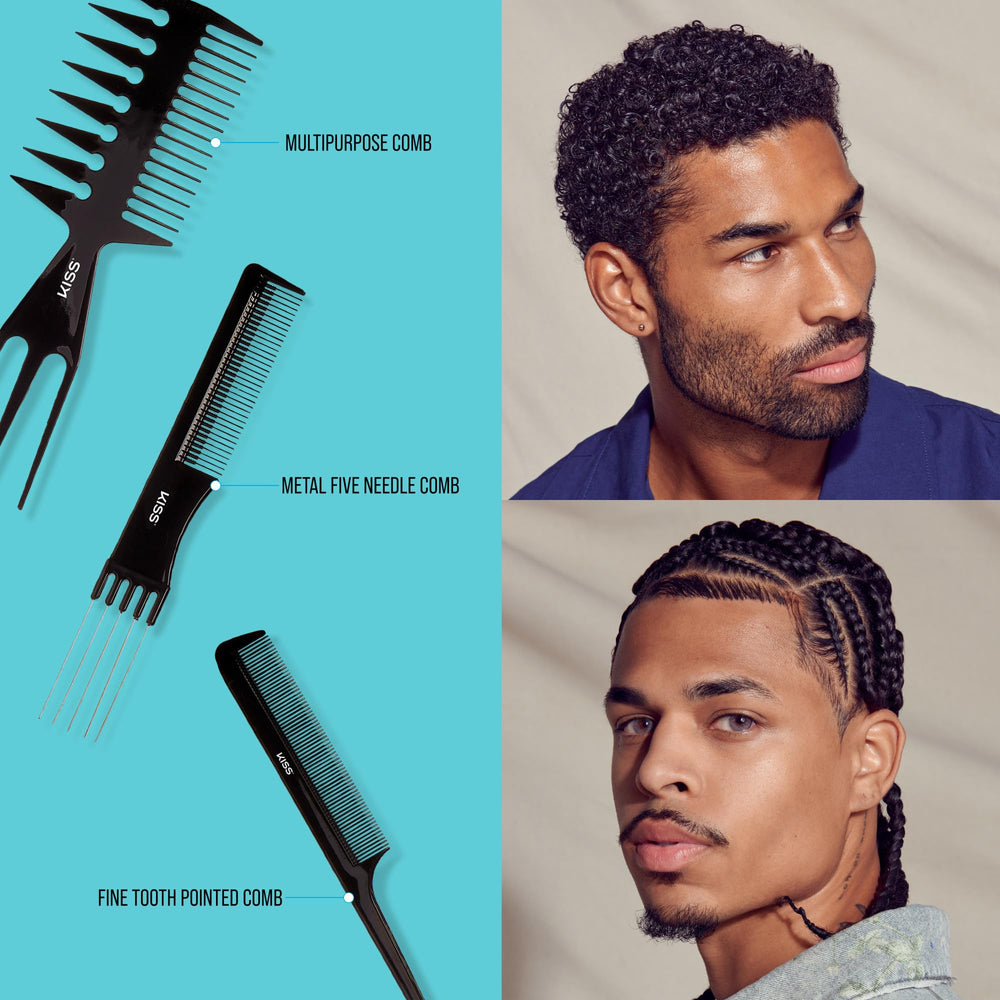 KISS Colors & Care soft flexible comb reduces snagging