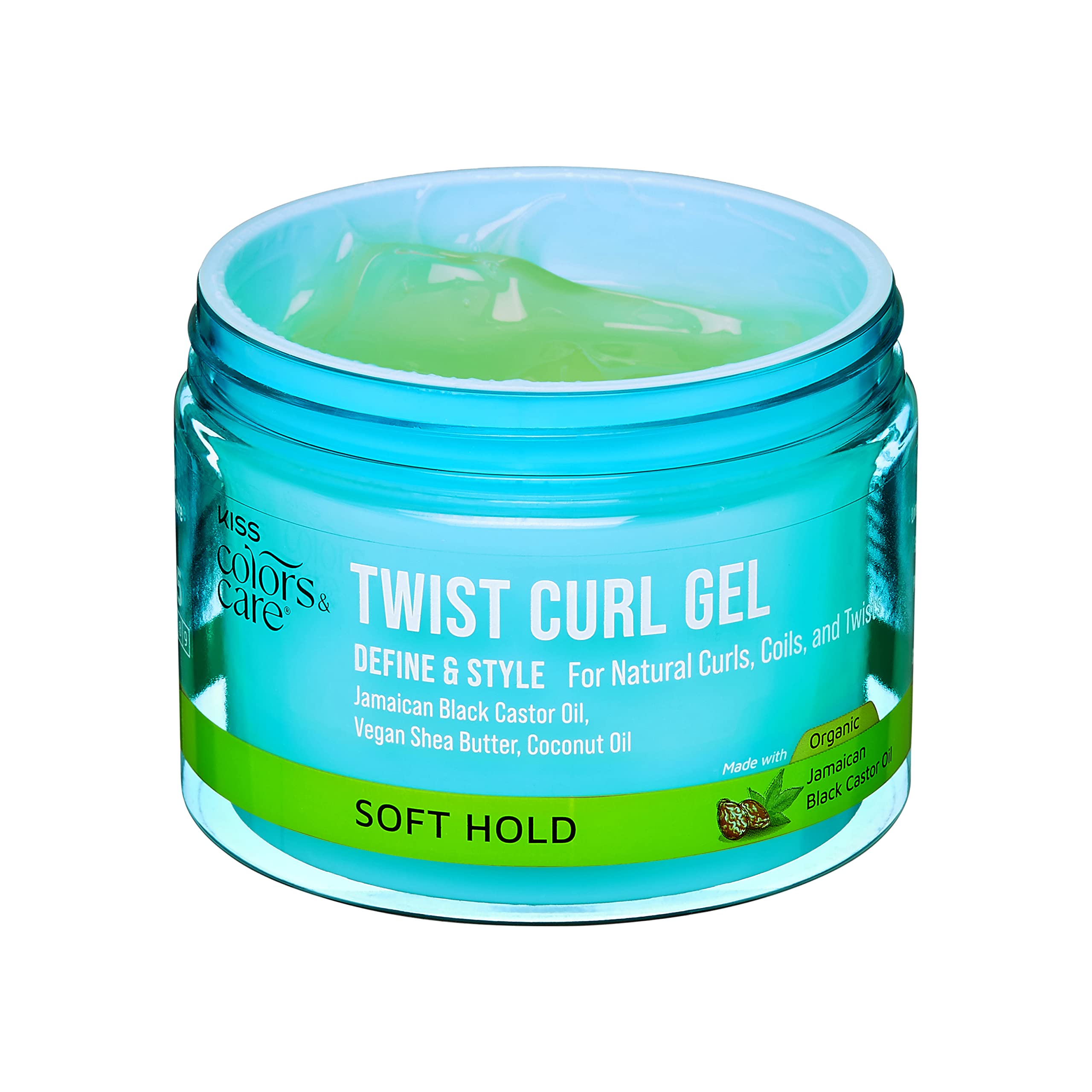 KISS COLORS & CARE Twist Curl Gel applied for scalp-friendly hydration.