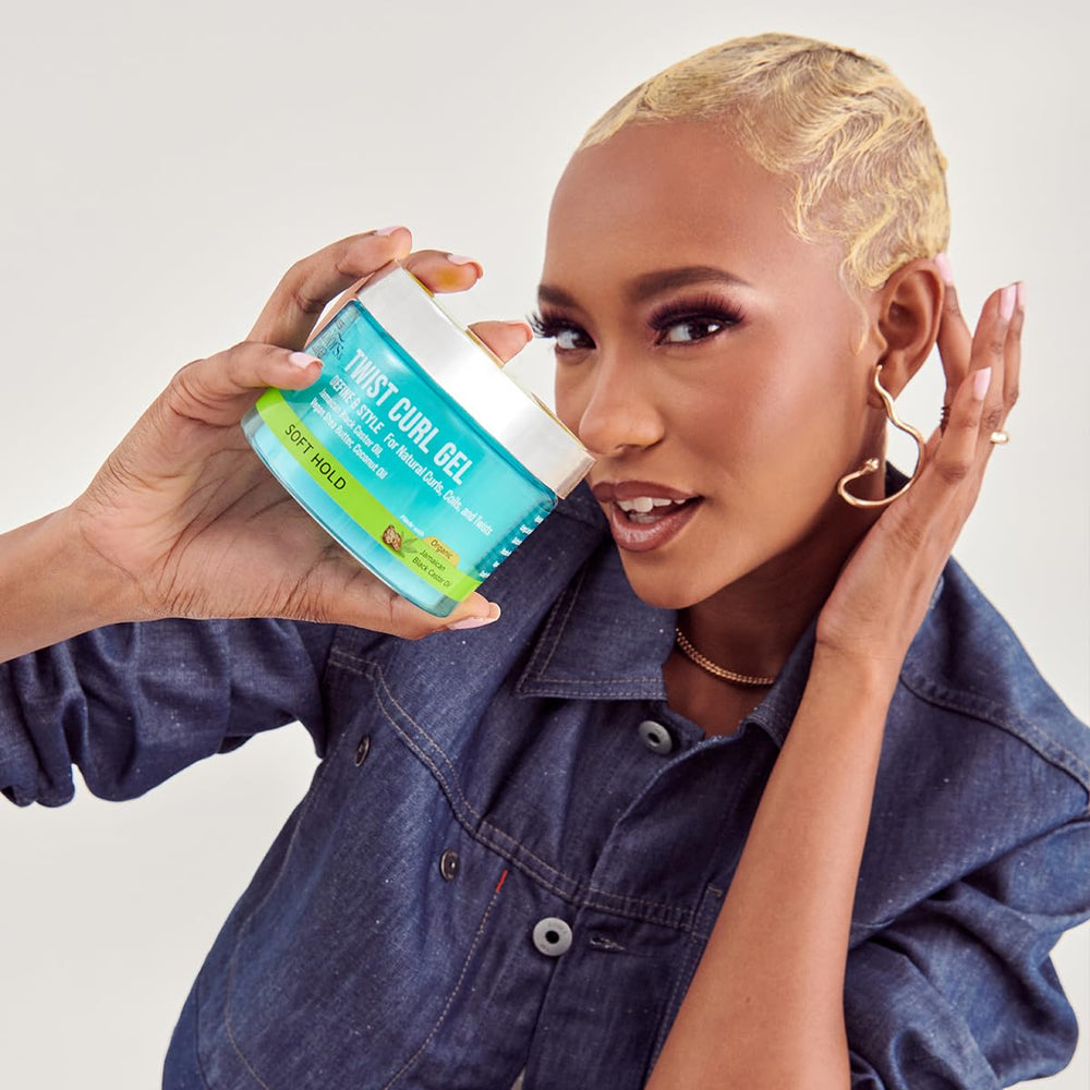 KISS COLORS & CARE Twist Curl Gel provides shine finish on hair.