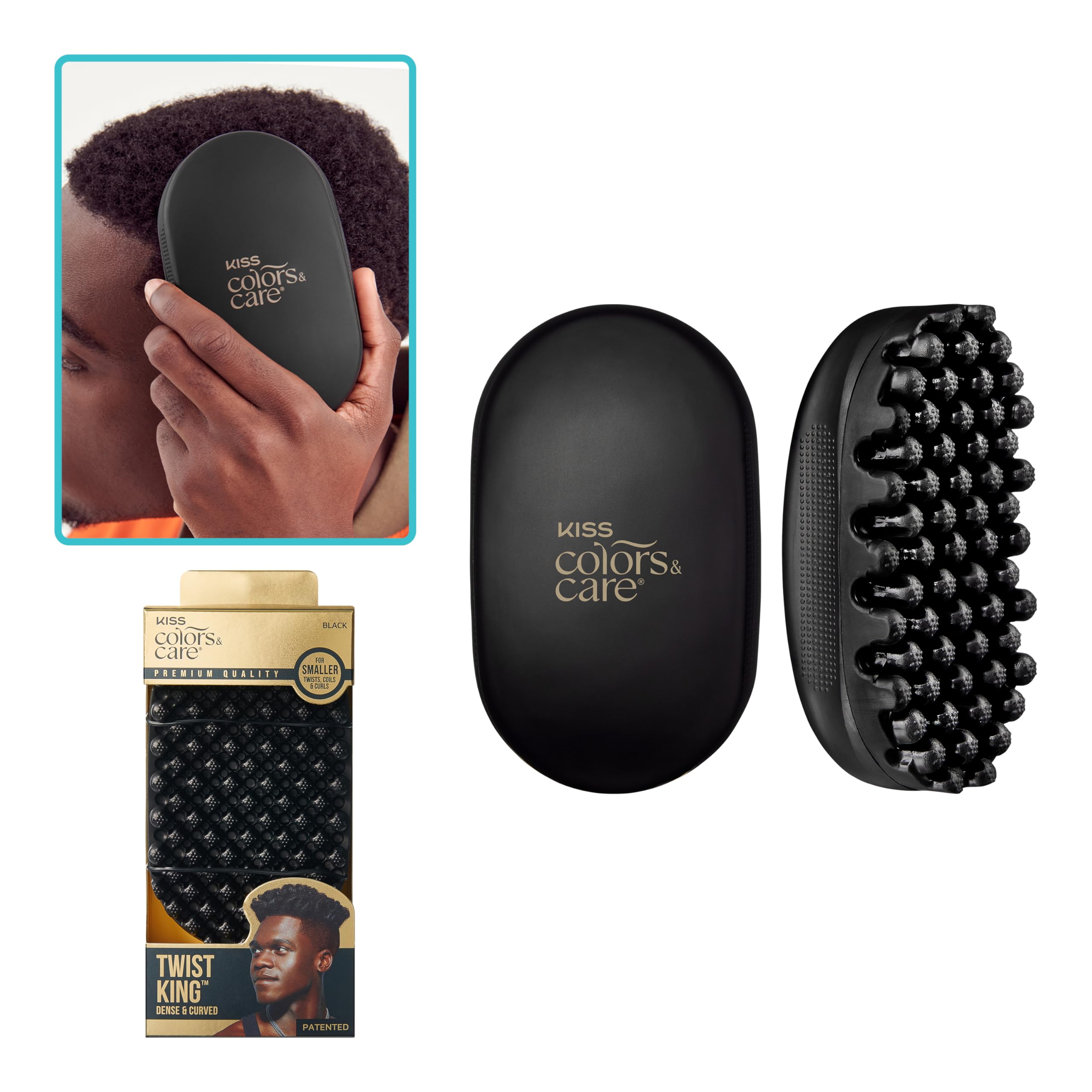 KISS COLORS & CARE Twist King dense short-hair tool for quick twist definitions.