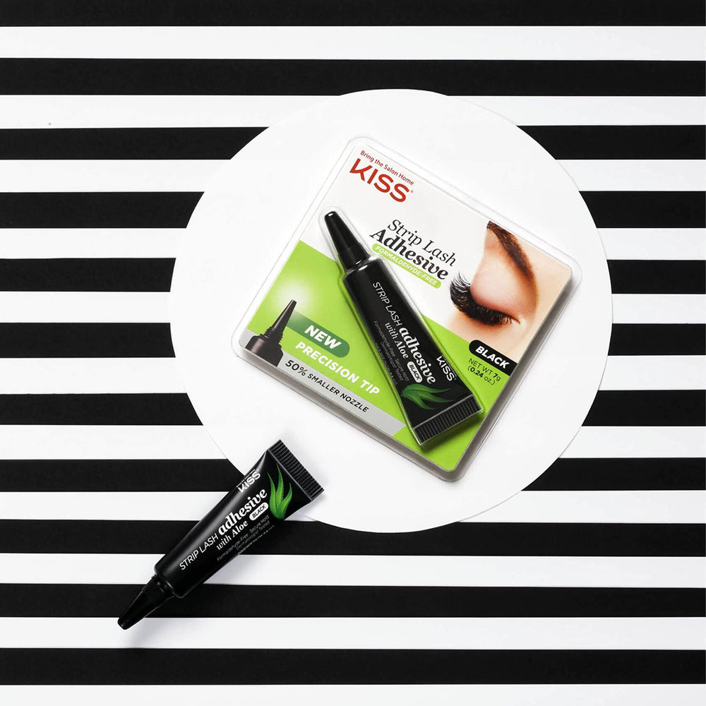 KISS contact lens-friendly lash adhesive shown for safe wear