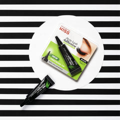 KISS contact lens-friendly lash adhesive shown for safe wear