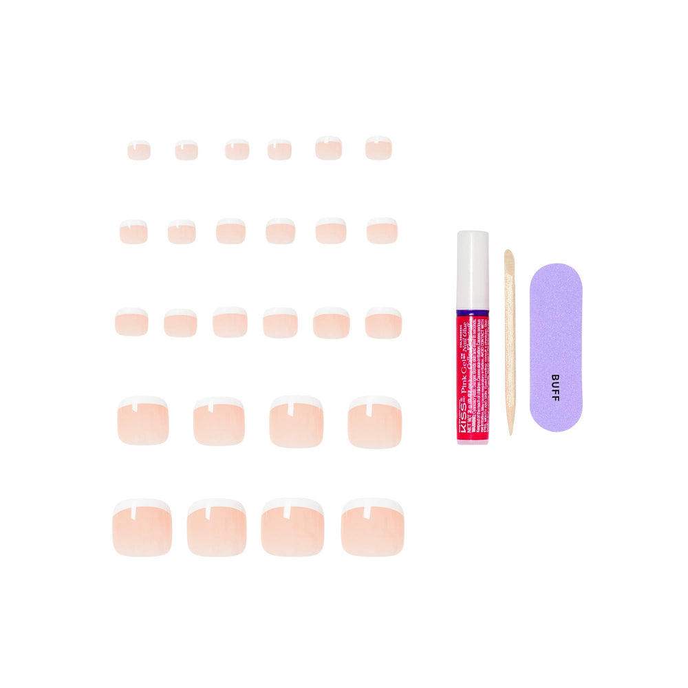 KISS CORE 26-toenails pack with glue for durable pedicure results