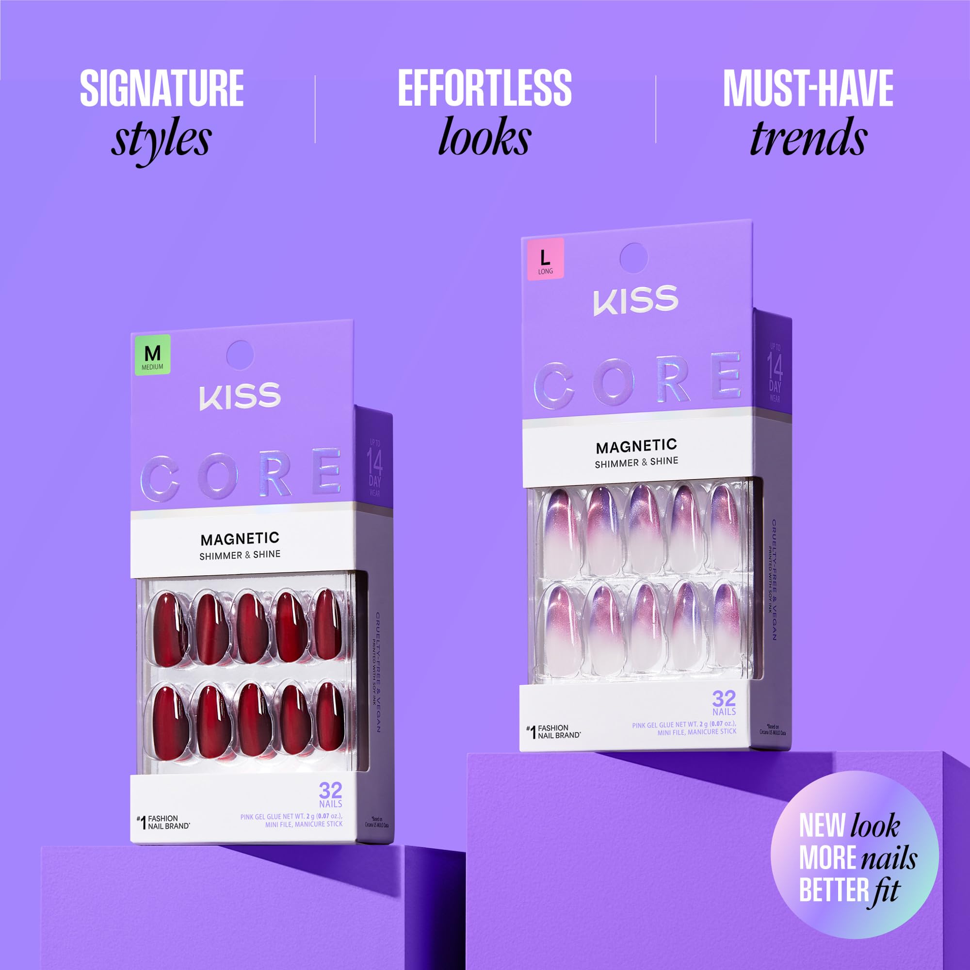 KISS CORE nails are durable and flexible for everyday wear