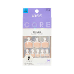 KISS CORE French Tip Toenails set showing full kit for at-home wear