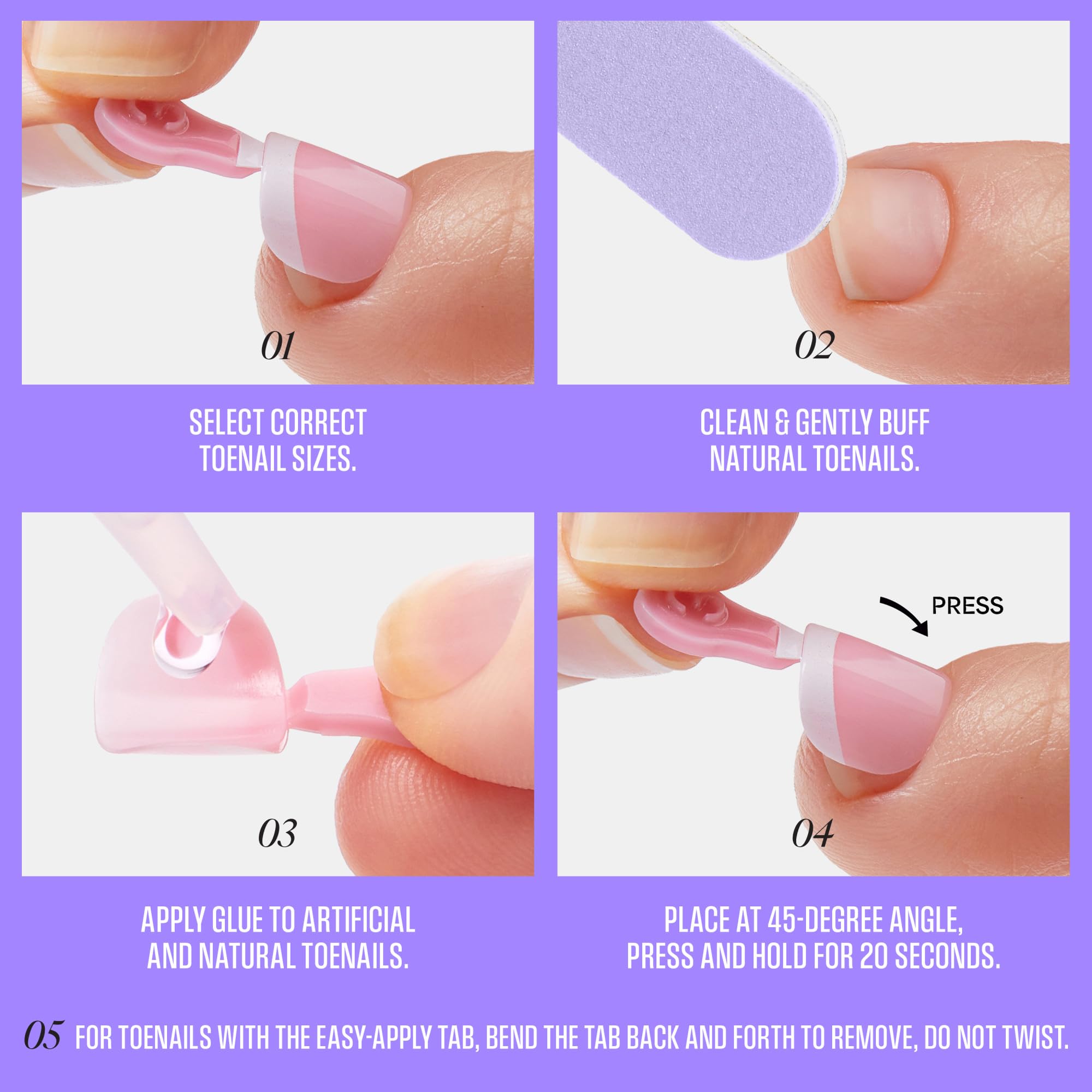 KISS CORE squoval toenails highlighting natural contour and comfort