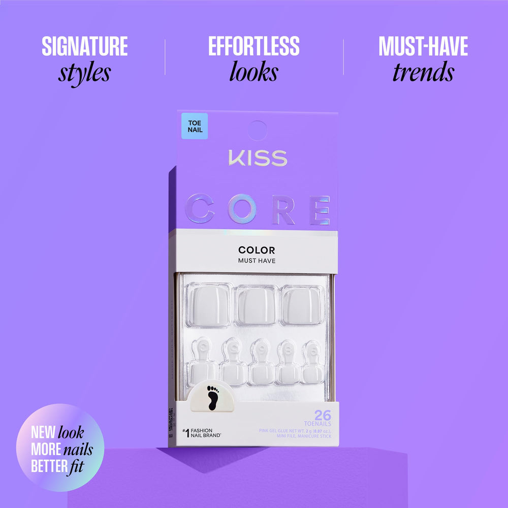 KISS CORE white toenails in box ready to apply.