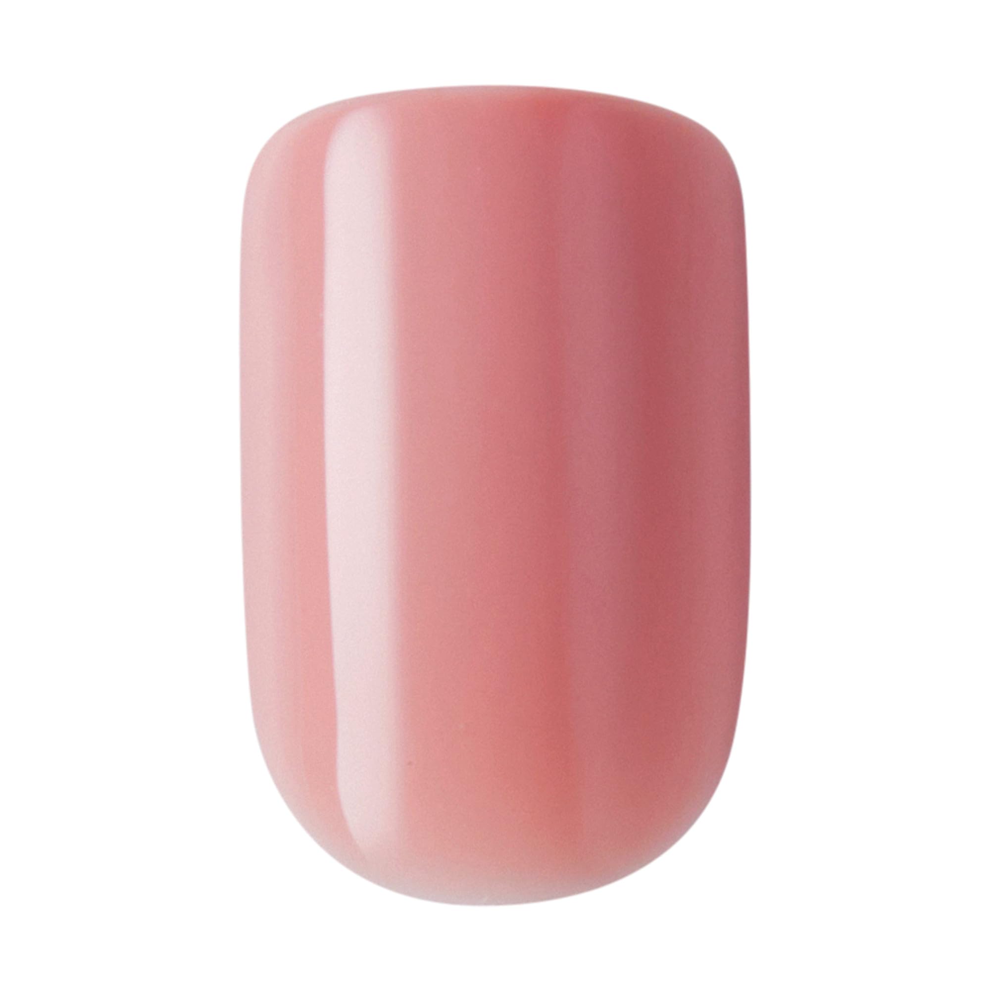 KISS Gel Fantasy ribbons pink nails—gel-like shine without acrylic upkeep.
