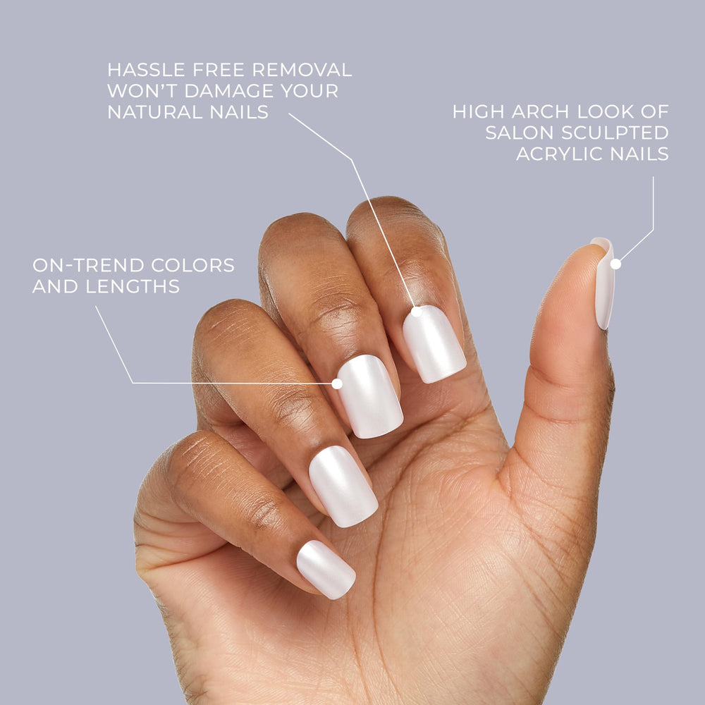KISS Gel Fantasy uñas-cuadradas-medianas: forma cuadrada y tamaño medio para un look equilibrado