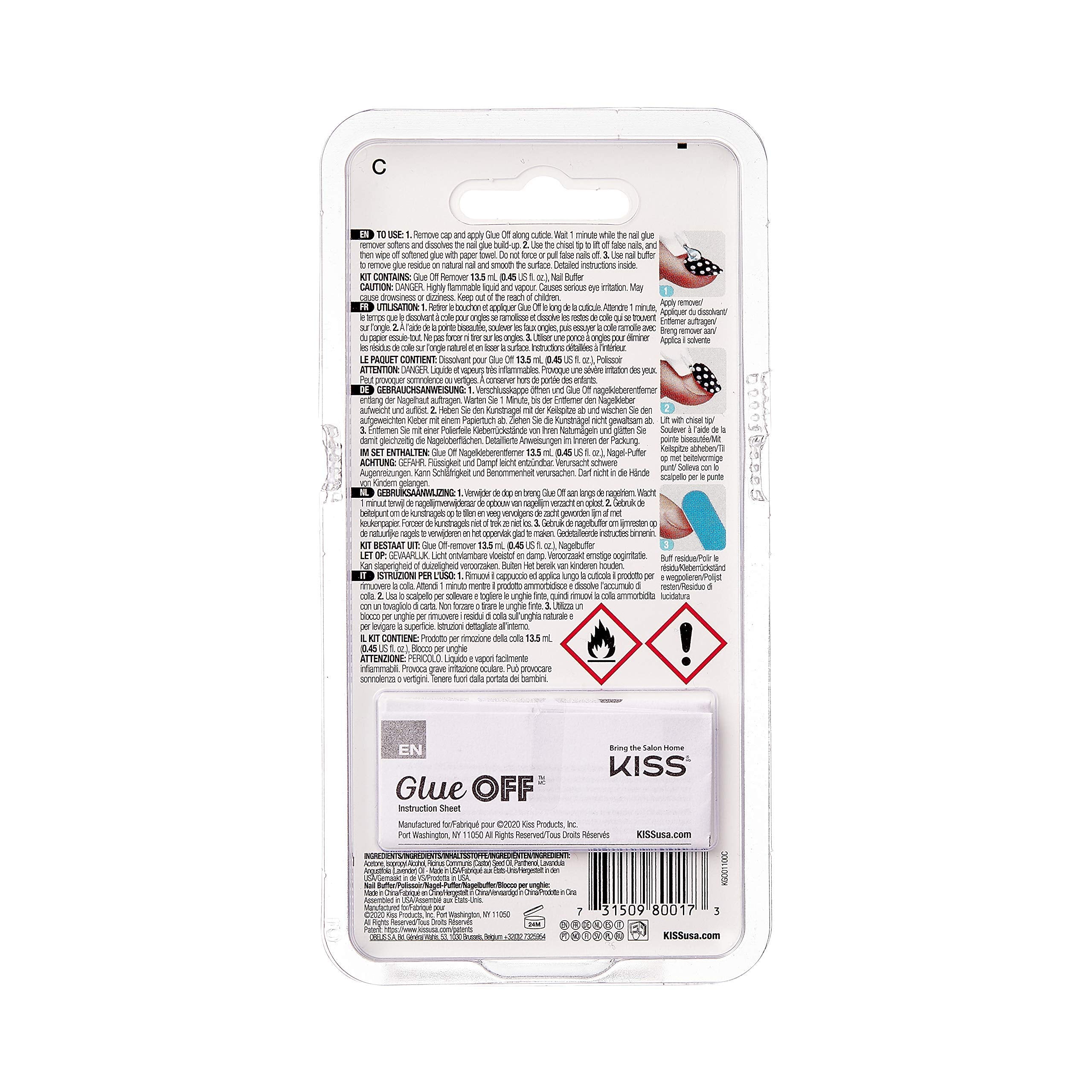 KISS Glue OFF con punta slim para facilitar la separación sin esfuerzo.
