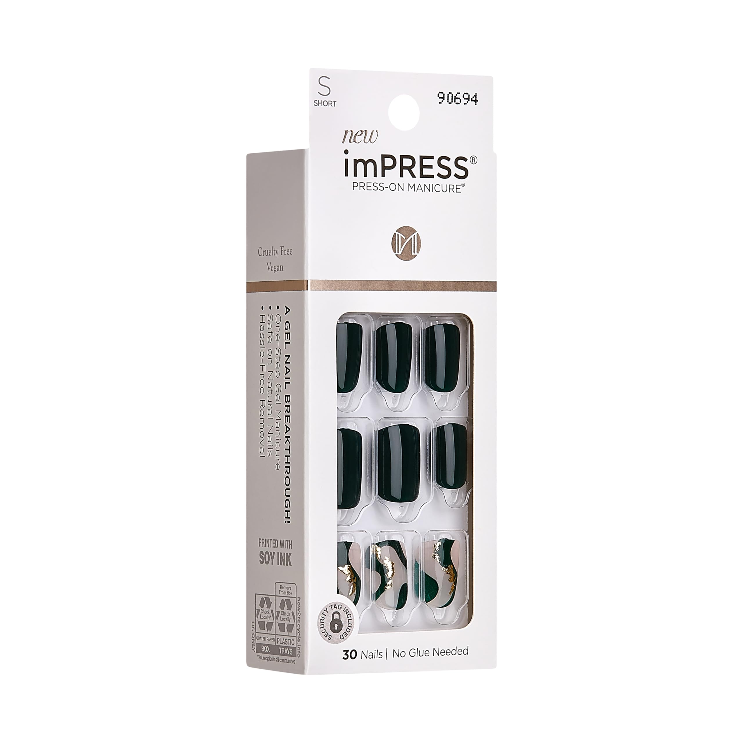 KISS ImPRESS remoción fácil sin dañar las uñas naturales.