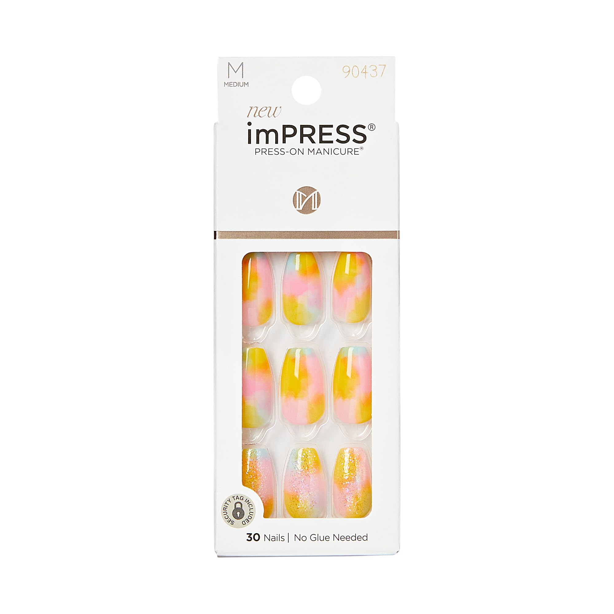 KISS imPRESS Uñas sin pegamento Candy Syrup, conjunto variado para ajustar tamaños.