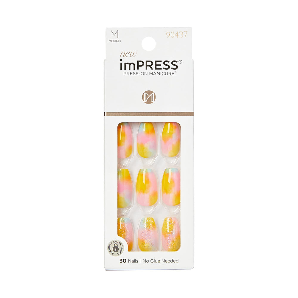 KISS imPRESS Uñas sin pegamento Candy Syrup, conjunto variado para ajustar tamaños.