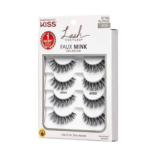 KISS Lash Couture Faux Mink Jubilee 10mm knot-free band close-up for seamless lashes