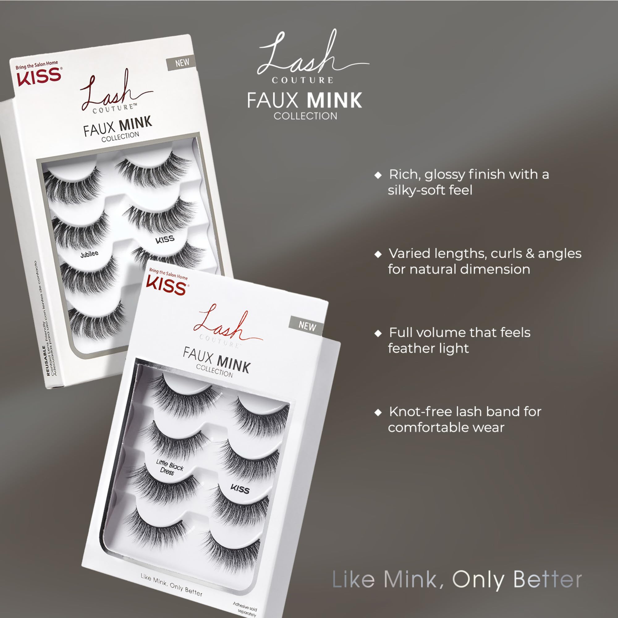 KISS Jubilee 10mm luxurious soft fibers for comfortable all-day wear