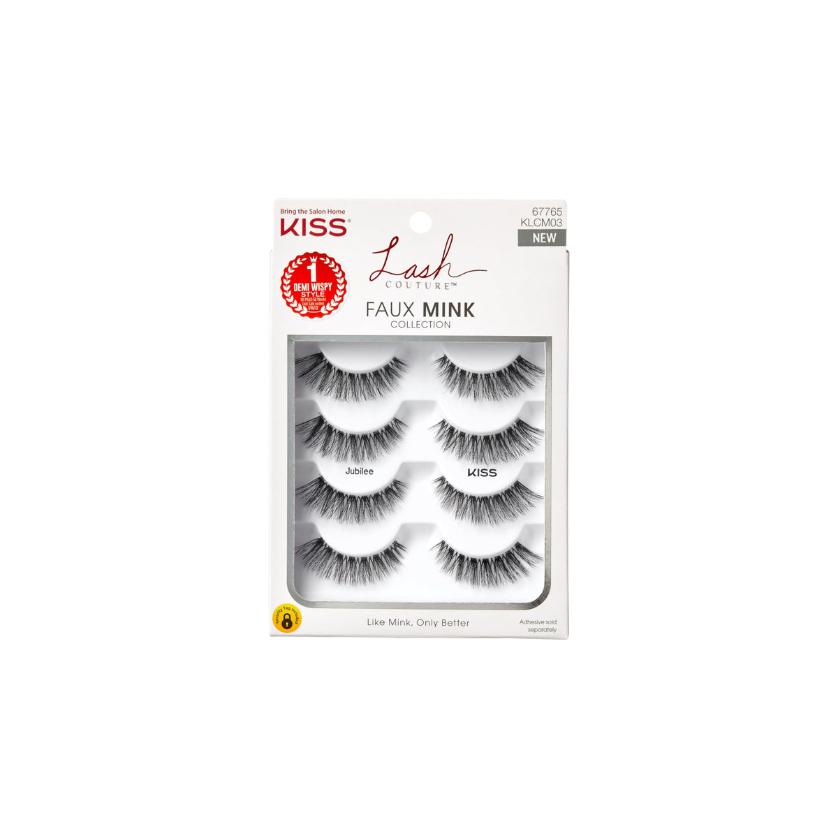 KISS Lash Couture Jubilee 10mm quad-pack with knot-free band for effortless daily wear